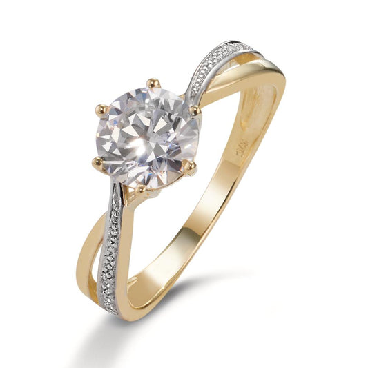 Solitaire ring 9k Yellow Gold Zirconia 7 Stones Ø6.7 mm