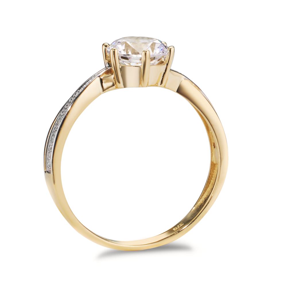 Solitaire ring 9k Yellow Gold Zirconia 7 Stones Ø6.7 mm