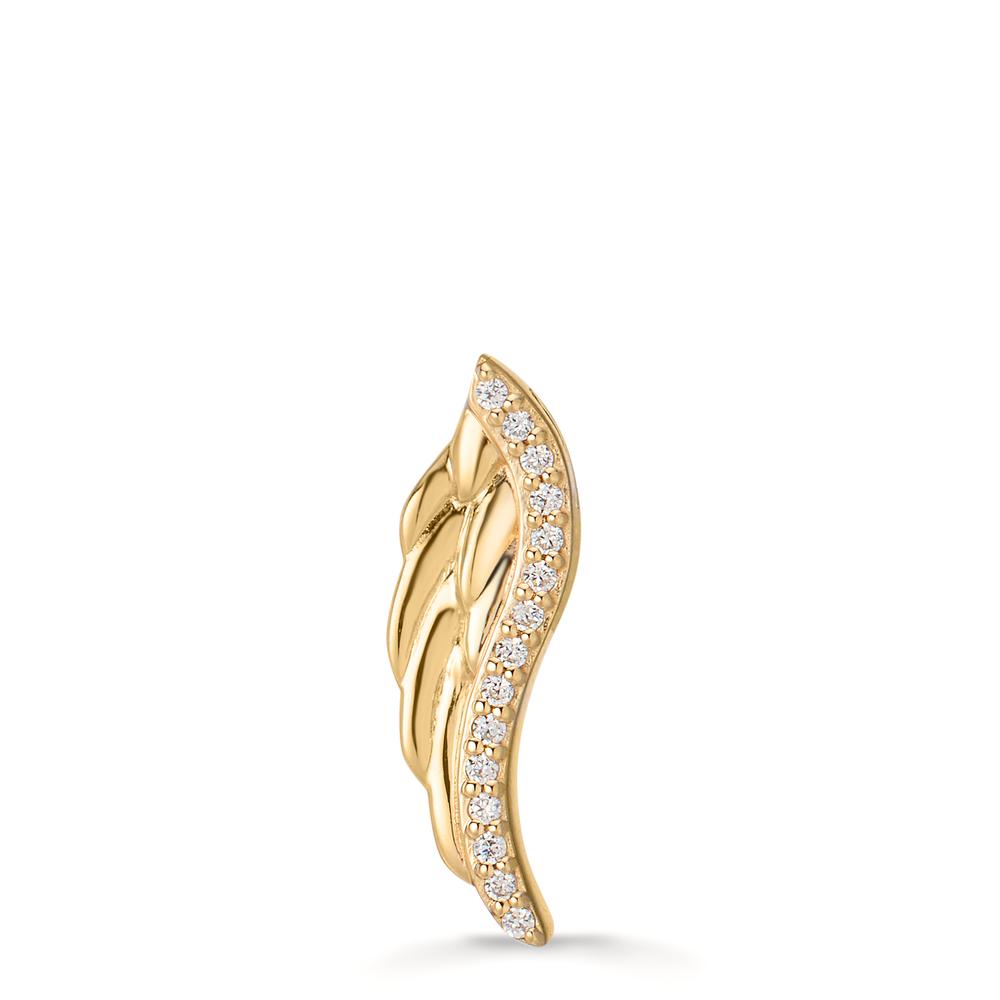 Pendant Silver Zirconia 15 Stones Yellow Gold plated Wing