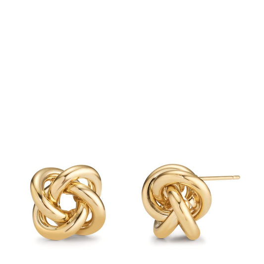 Stud earrings Bronze gold plated 3 microns Knot Ø12.5 mm