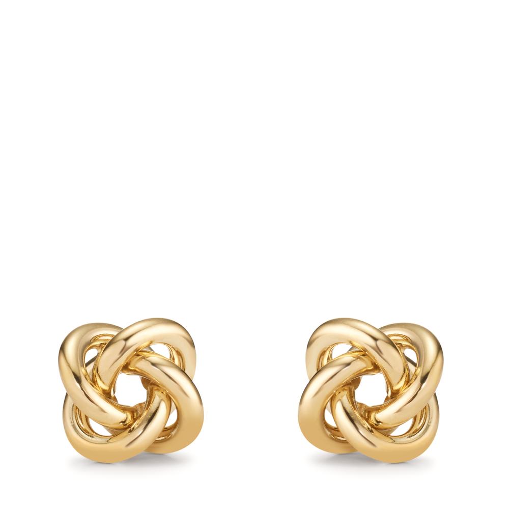 Stud earrings Bronze gold plated 3 microns Knot Ø12.5 mm