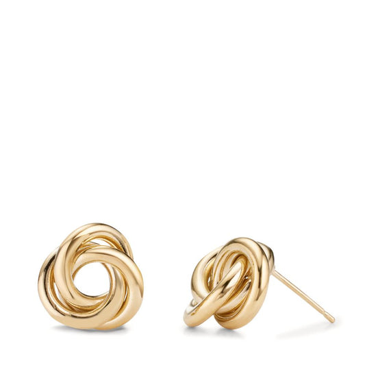 Stud earrings Bronze gold plated 3 microns Knot Ø13 mm