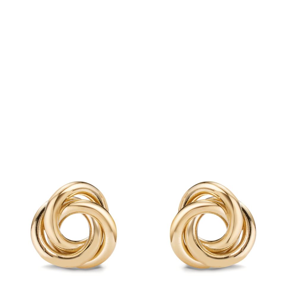 Stud earrings Bronze gold plated 3 microns Knot Ø13 mm