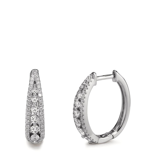 Hinged hoop Silver Zirconia Rhodium plated