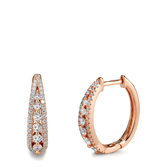 Hinged hoop Silver Zirconia Rose Gold plated