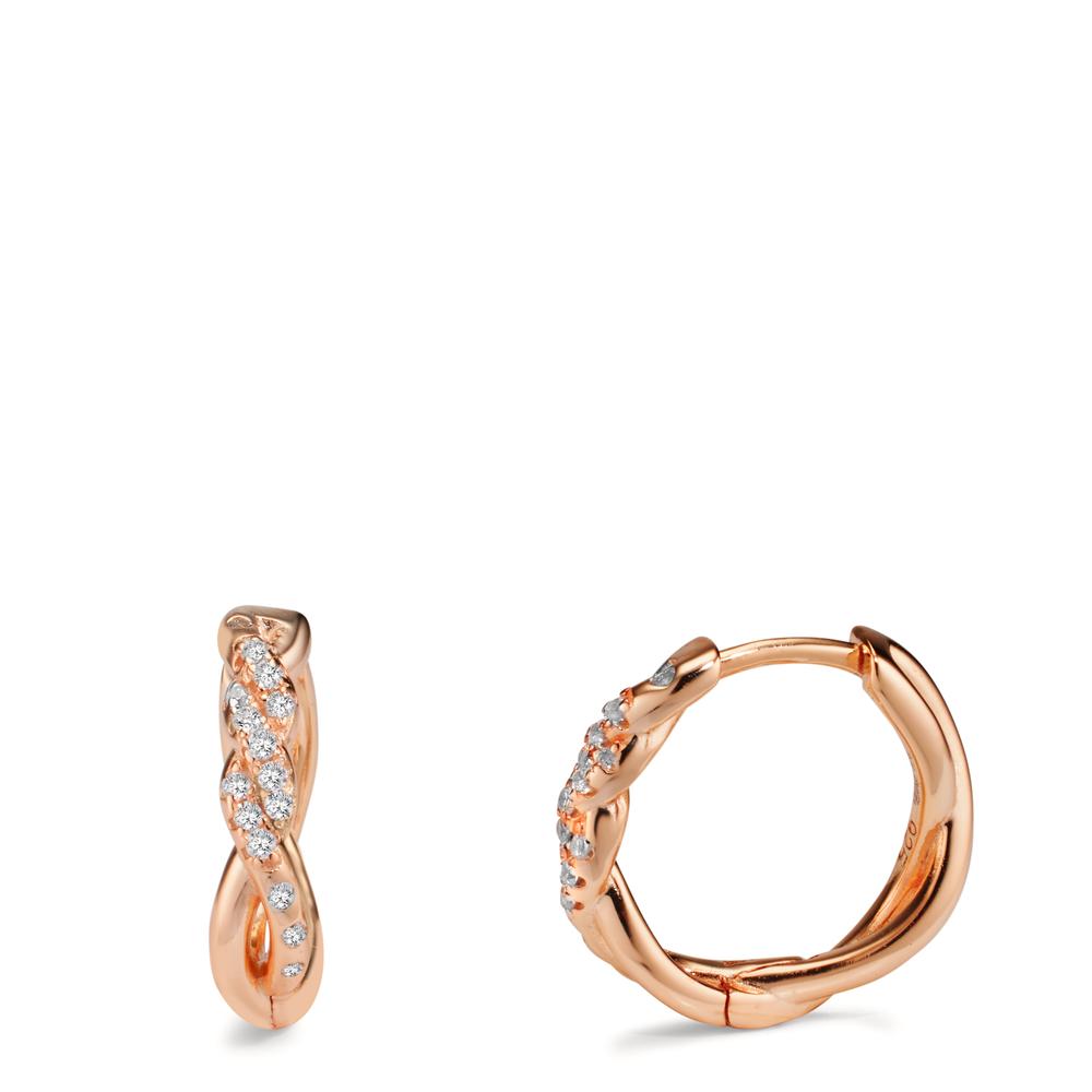 Hinged hoop Silver Zirconia Rose Gold plated