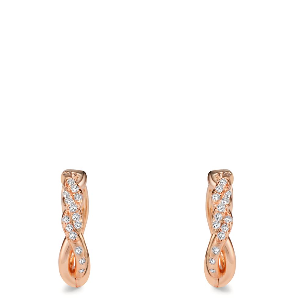 Hinged hoop Silver Zirconia Rose Gold plated