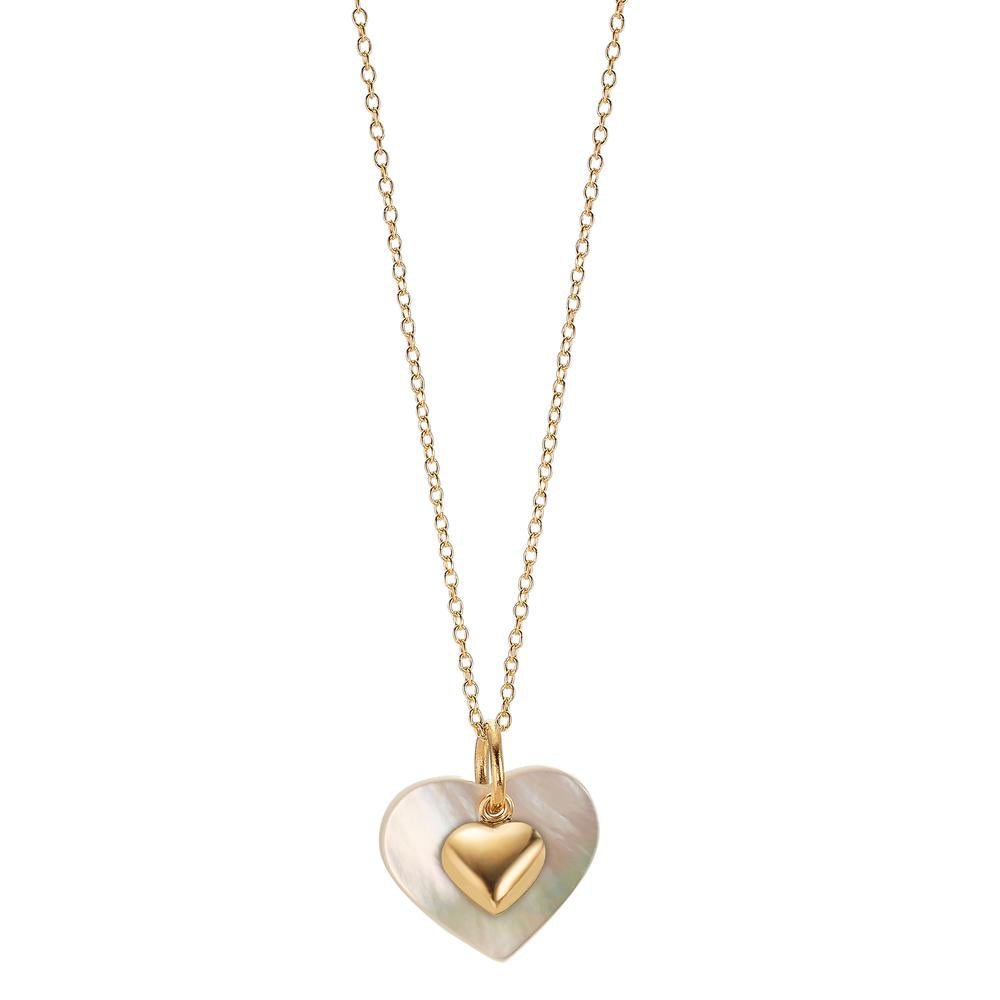 Set 9k Yellow Gold Mother of pearl Heart 40-42 cm