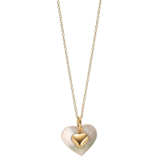 Set 9k Yellow Gold Mother of pearl Heart 40-42 cm