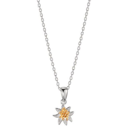 Necklace with pendant Silver Bicolor Edelweiss 40-42 cm