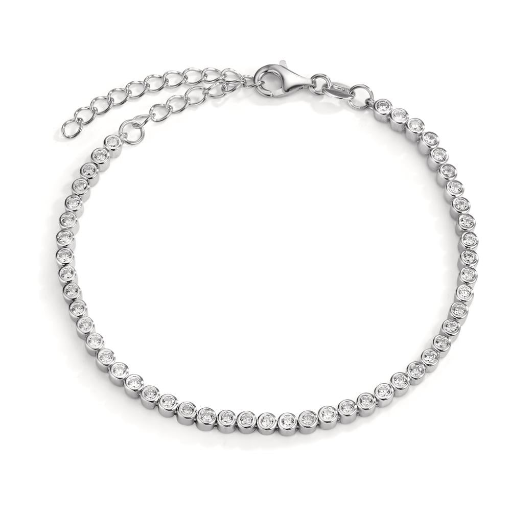 Bracelet Silver Zirconia Rhodium plated 16-19 cm