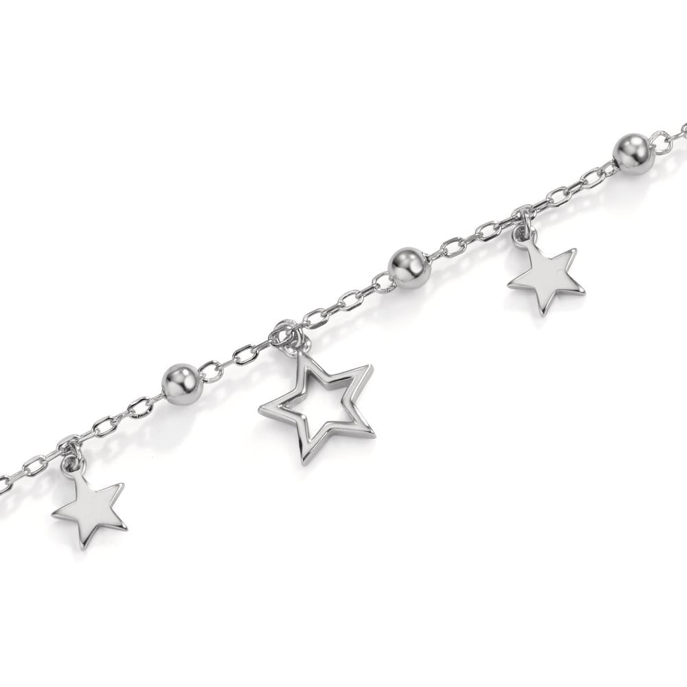 Bracelet Silver Zirconia Rose Rhodium plated Star 16-19 cm